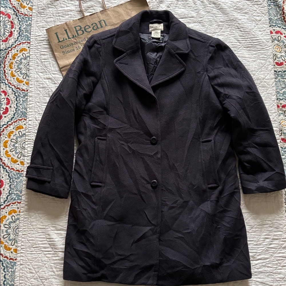 LL Bean Lambswool Polo Coat